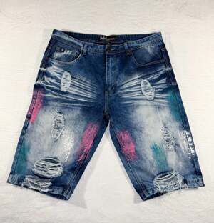 Switch Remarkable Men's Size 40 Distressed Paint Splatter Denim Jean Shorts